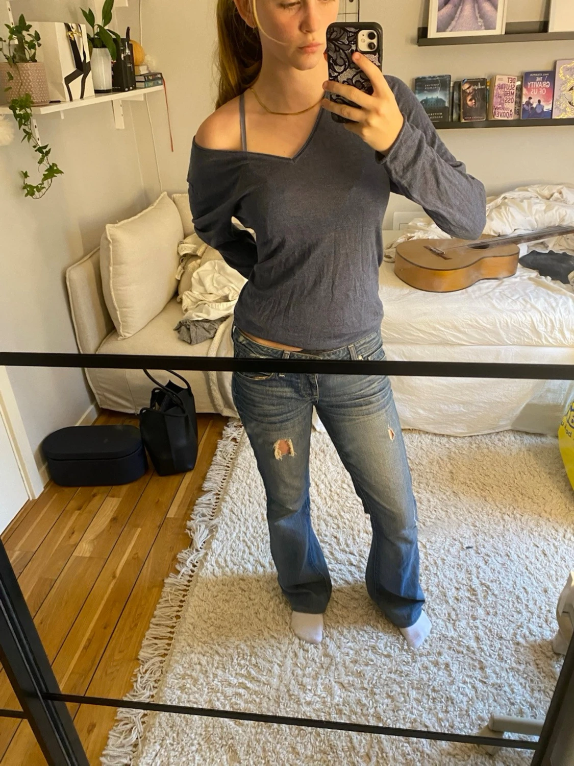 Blå, oversized tröja