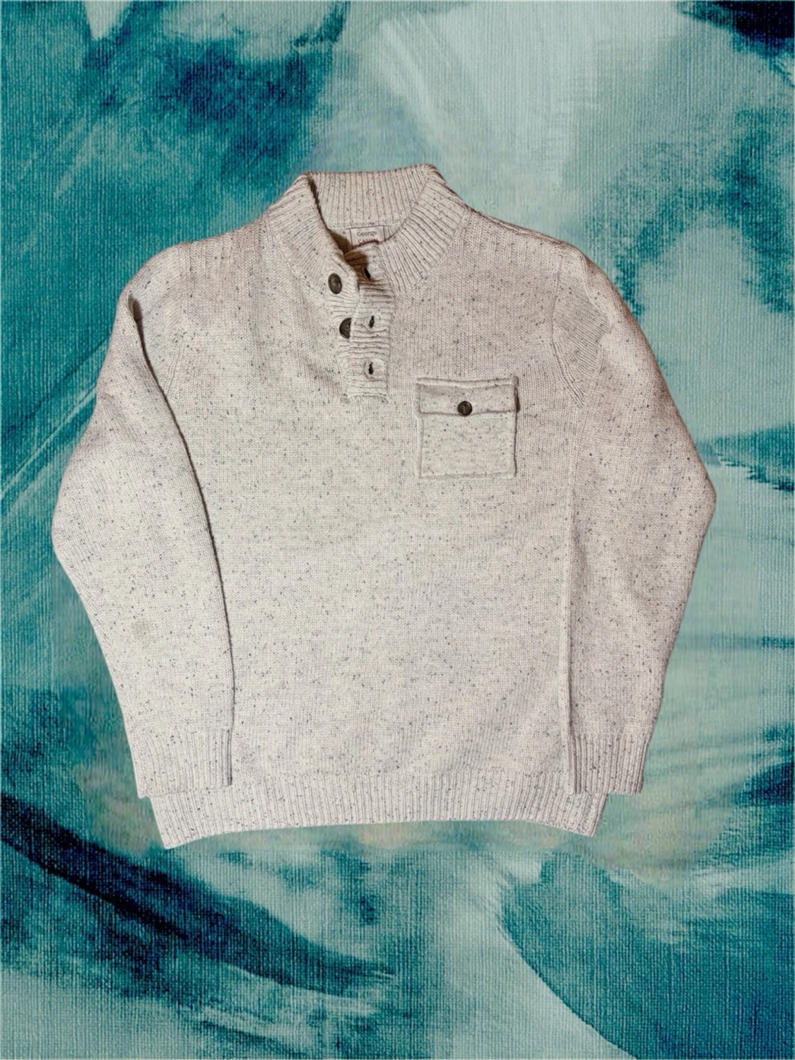 Beige stickad tröja - 4