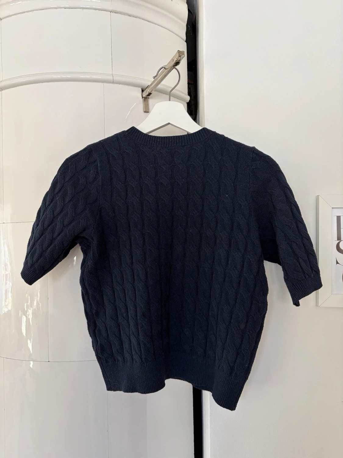 Mörkblå stickad topp  - 3