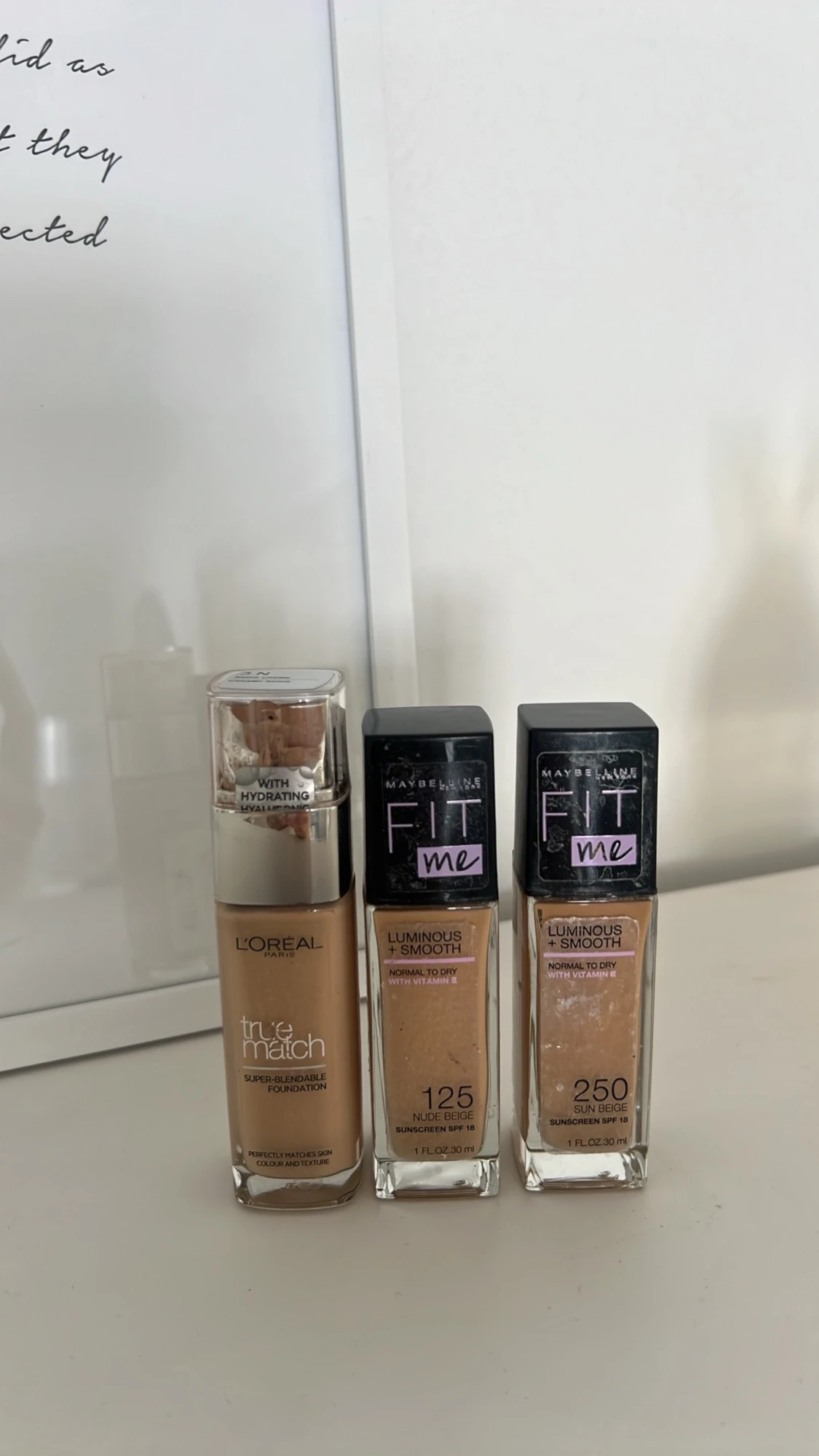 3 foundations från L'Oréal & Maybelline