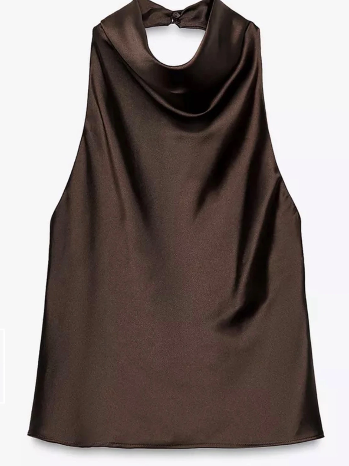 Brun satin halterneck topp