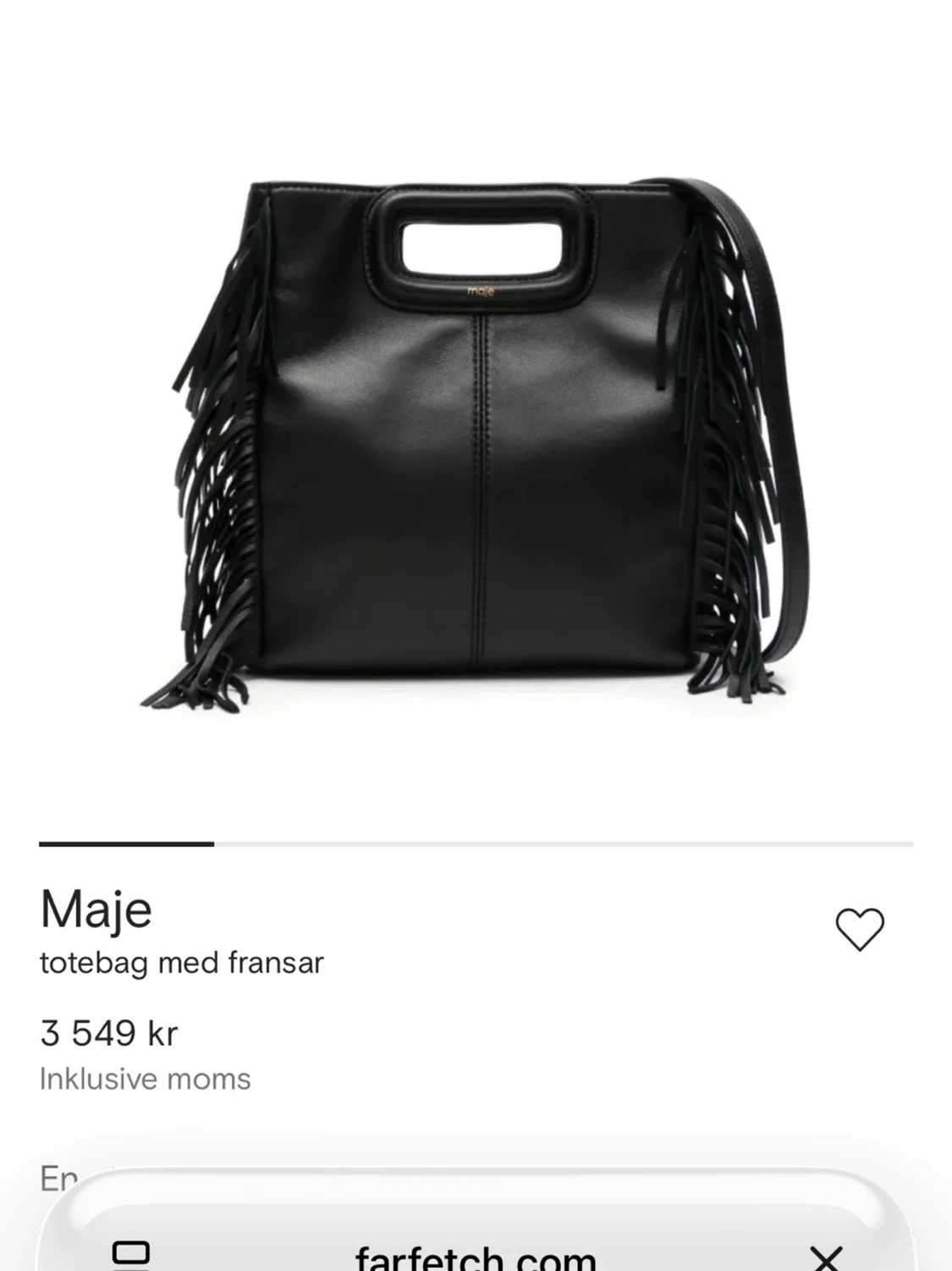 Svart totebag med fransar från Maje