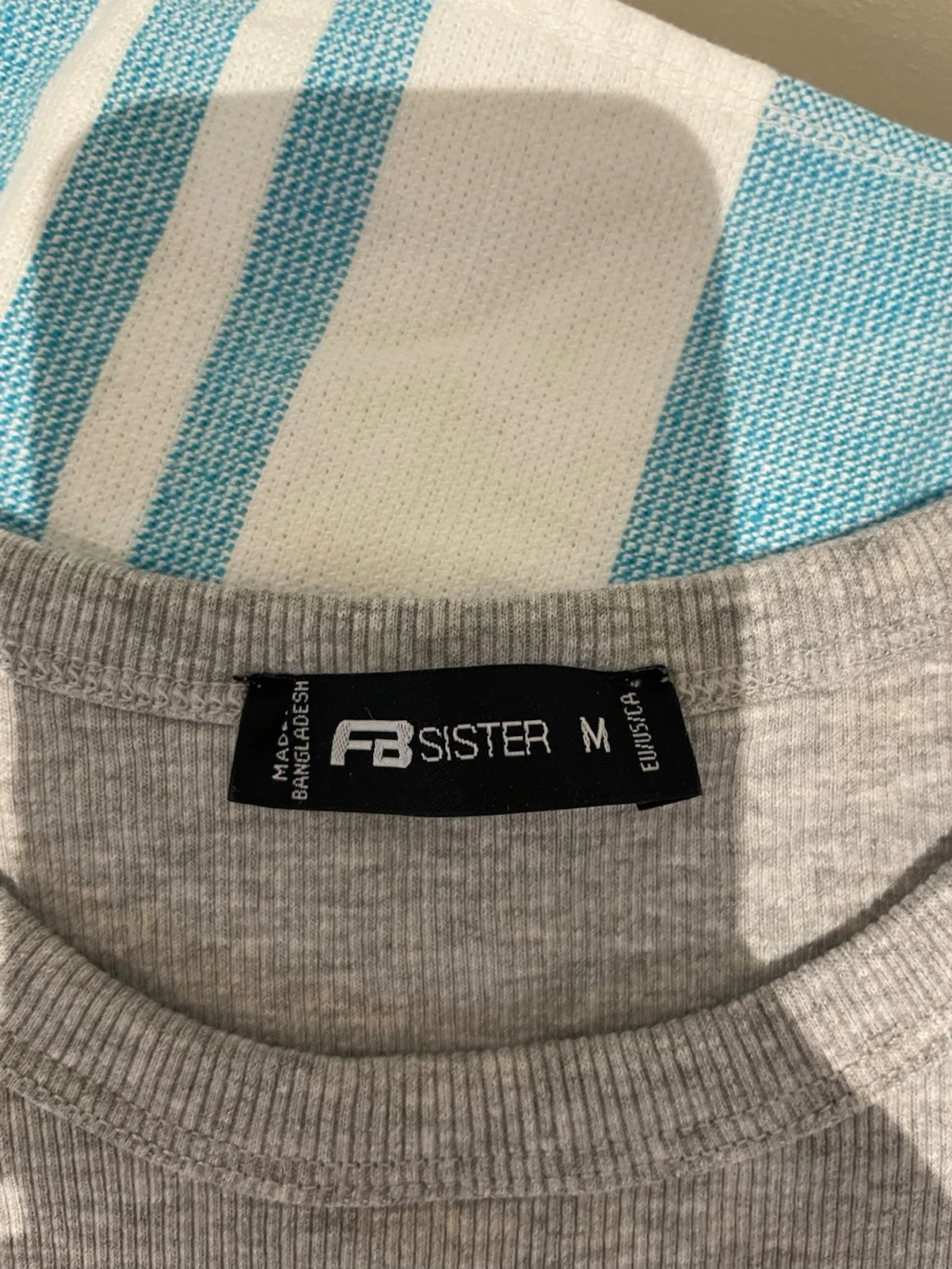 Grå ribbad basic klänning - 3