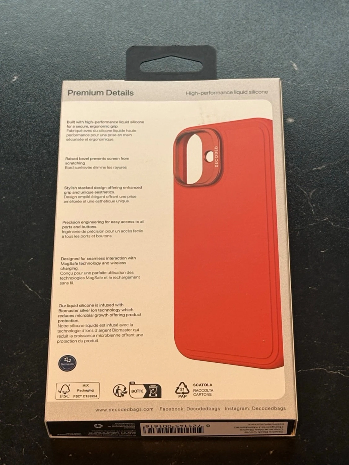 Rött silikonskal Decoded iPhone 16 Plus - 2