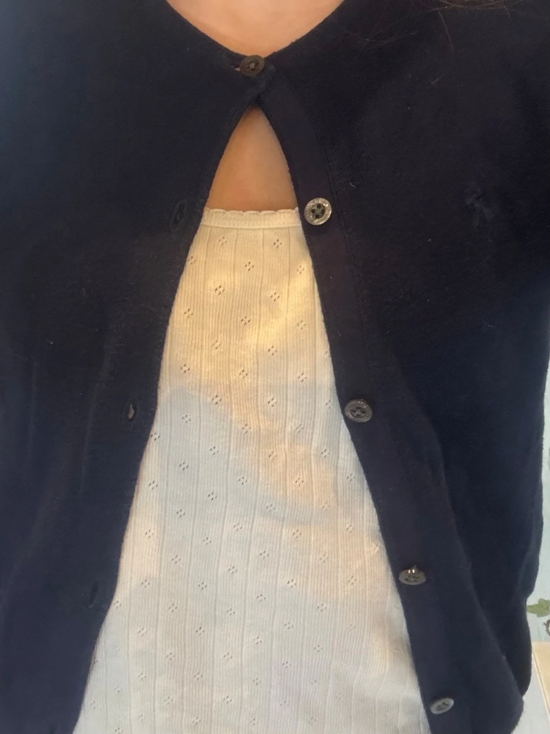 Mörkblå klassisk kofta med knappar - 3