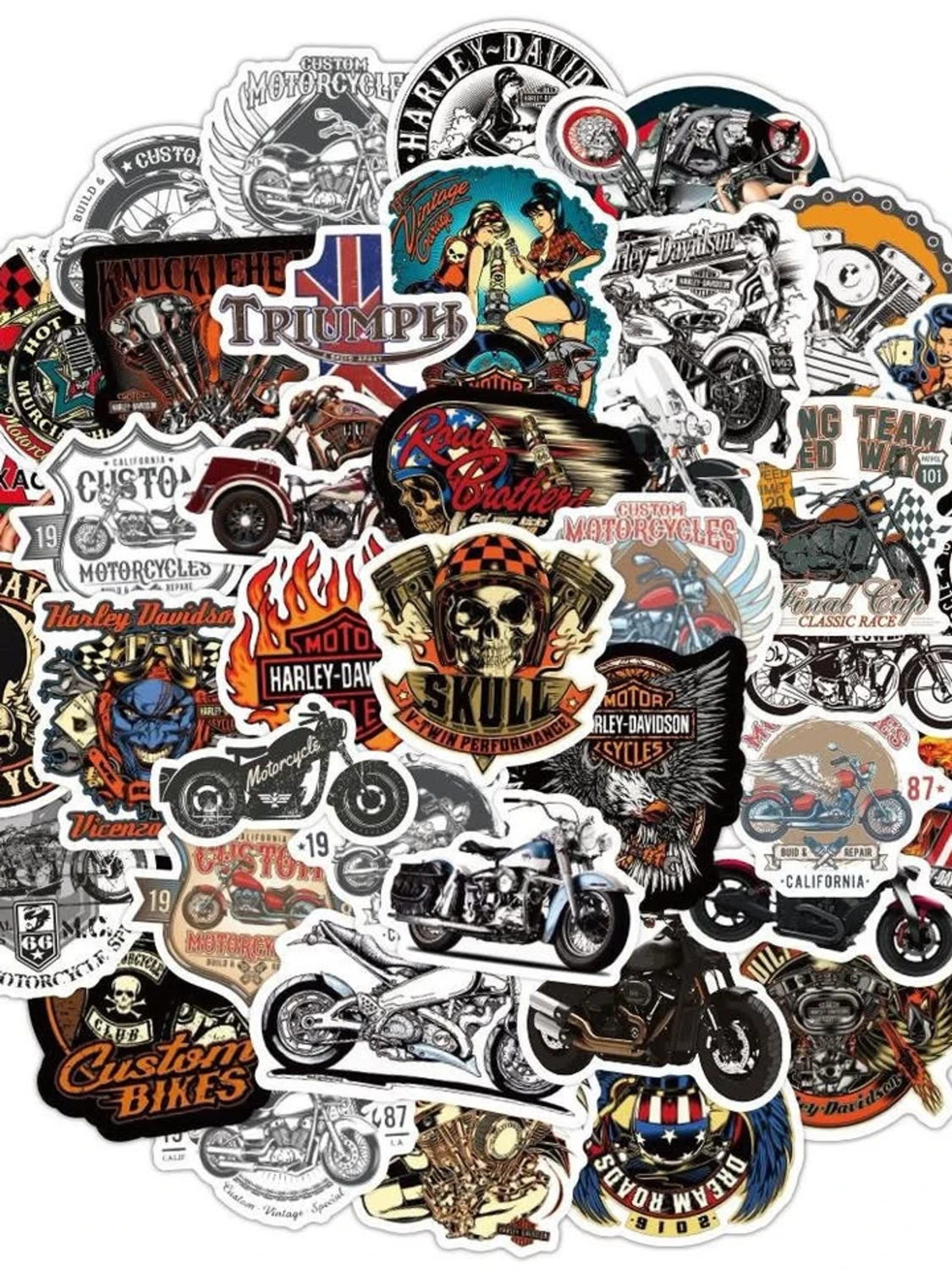 50st Harley motorcyklar klistermärken