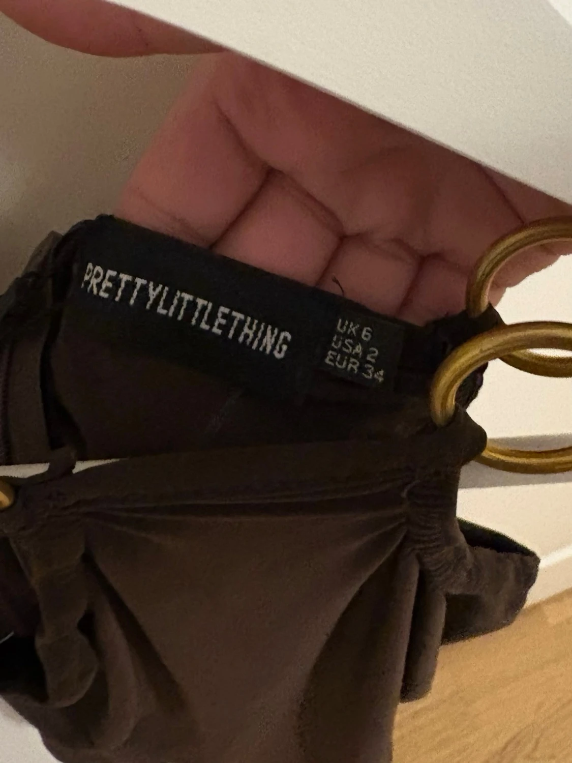 Brun linnetopp med guldringar PLT - 2