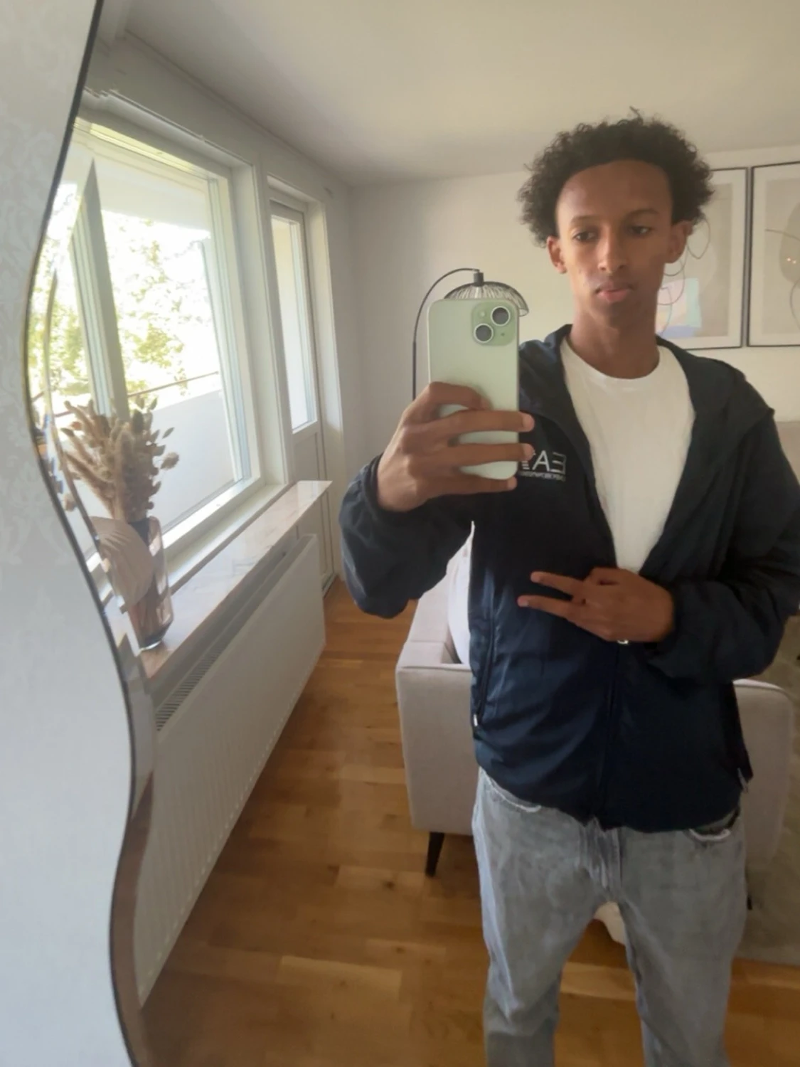 Svart EA7 vindjacka med huva - 3