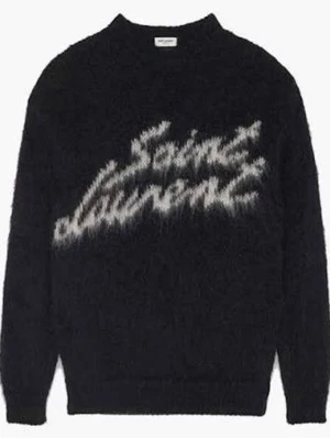 Saint Laurent 90S Sweater In MohairBlack White - Saint Laurent 90S Sweater In Mohair Black White