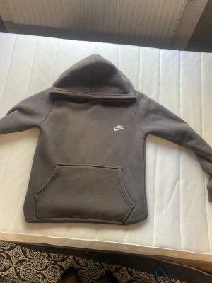 Grå hoodie från Nike med logga - Säljer en grå hoodie från Nike som är väldigt fint och är i väldigt väldigt nytt skick vi köpte den 2 dagar sen men ville inte ha den 