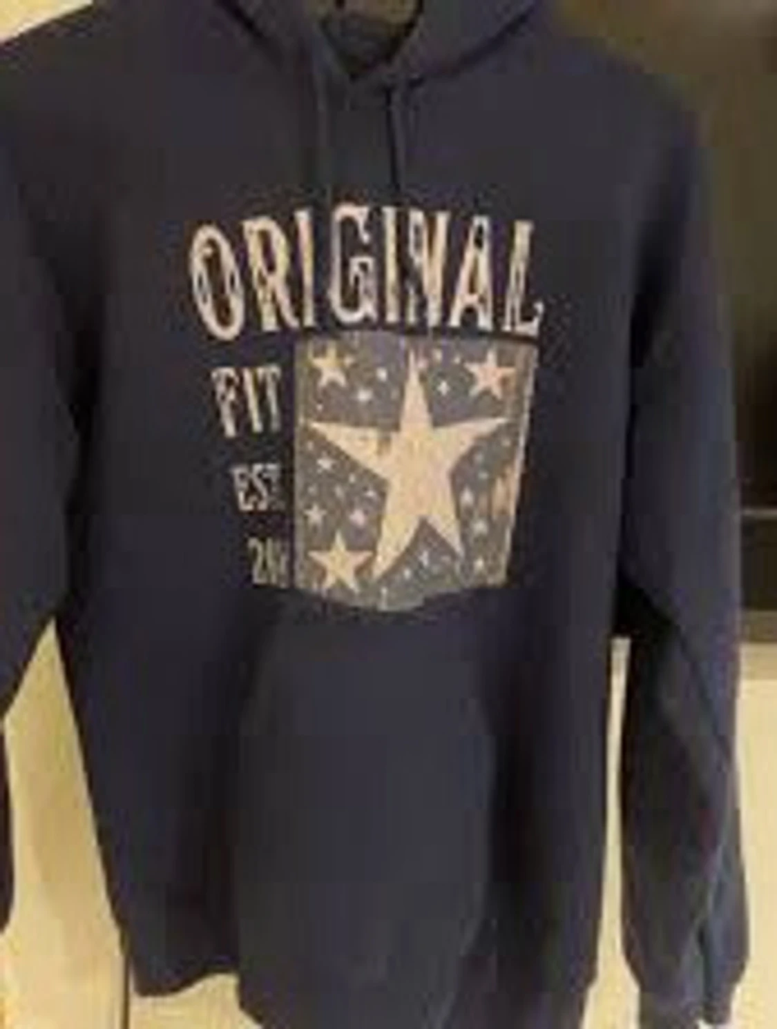 Mörkblå hoodie - 1