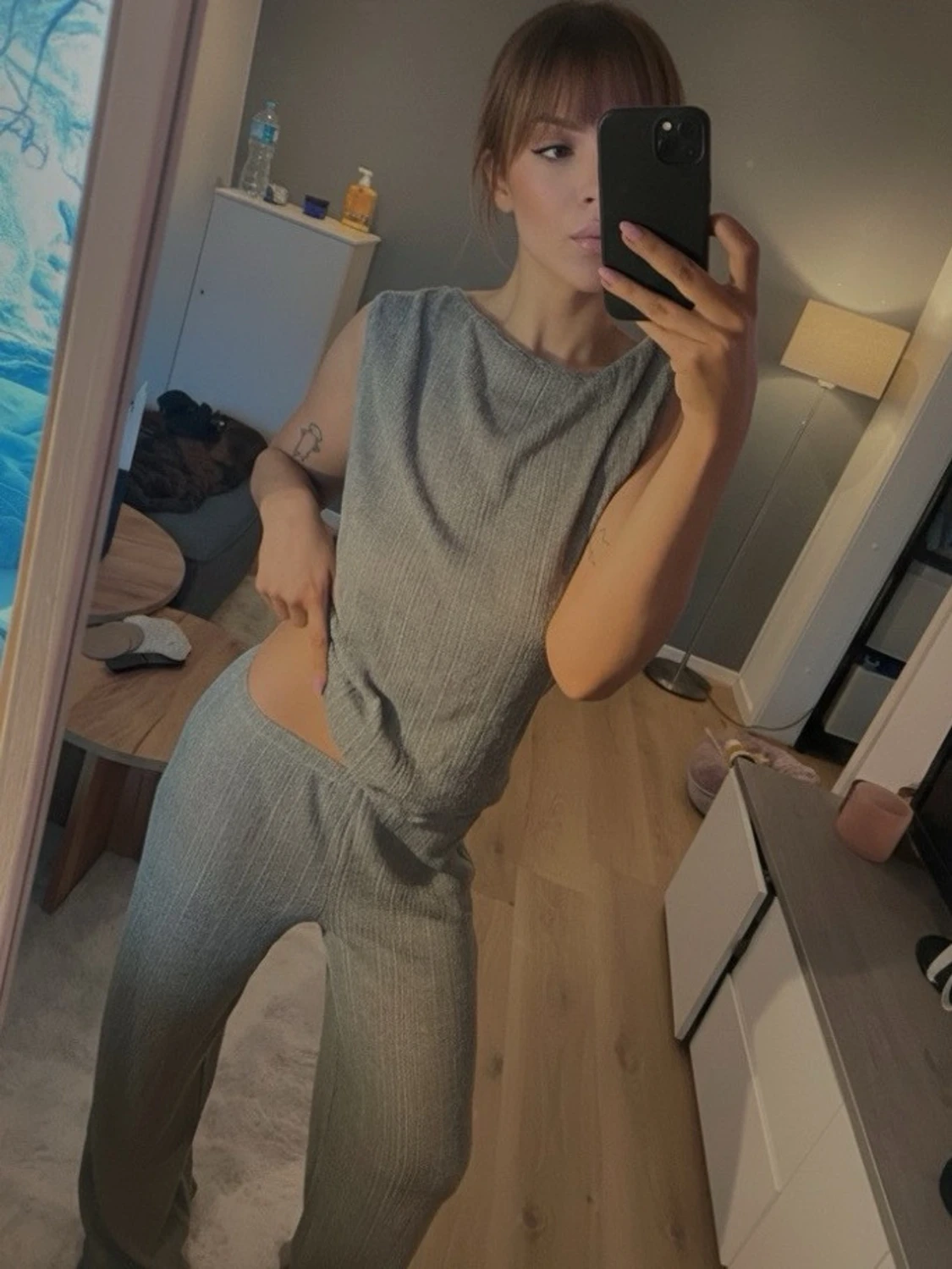 Grönt ribbat set - 1