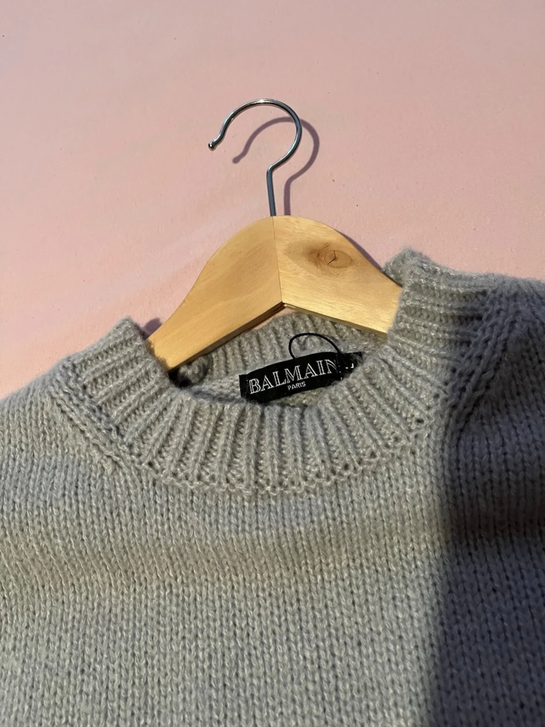 Grå stickad tröja från Balmain - 2