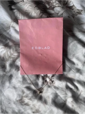 Guldhalsband med pärldetalj från Edblad - Snyggt och stilrent halsband från Edblad i guldfärgad metall med en liten rund pärldetalj som hänge. Kedjan är tunn och har ett diskret Edblad-märke vid låset. Perfekt för dig som gillar minimalistiska smycken.