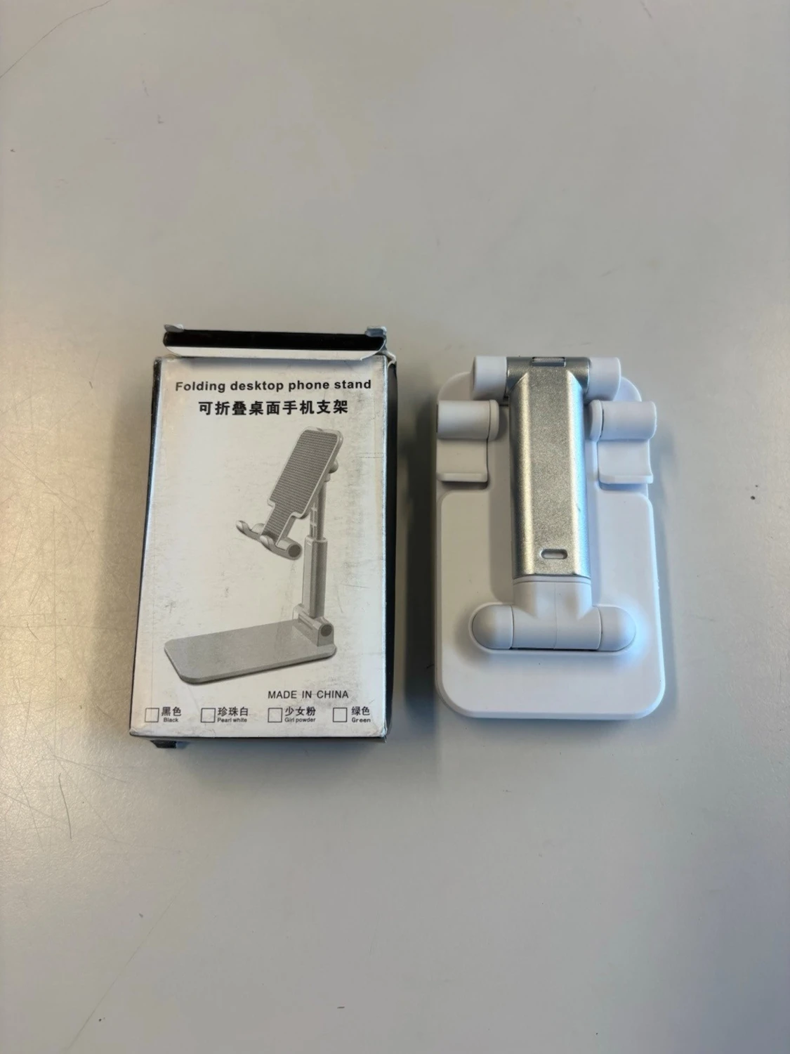Vikbart mobilställ i vit plast - 4