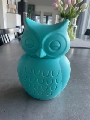 KG Design sparbössa - Turkos sparbössa från KG Design i mjuk silikon. Myntinkast på baksidan. Perfekt för att spara småpengar och samtidigt ha en snygg inredningsdetalj i barnrummet.