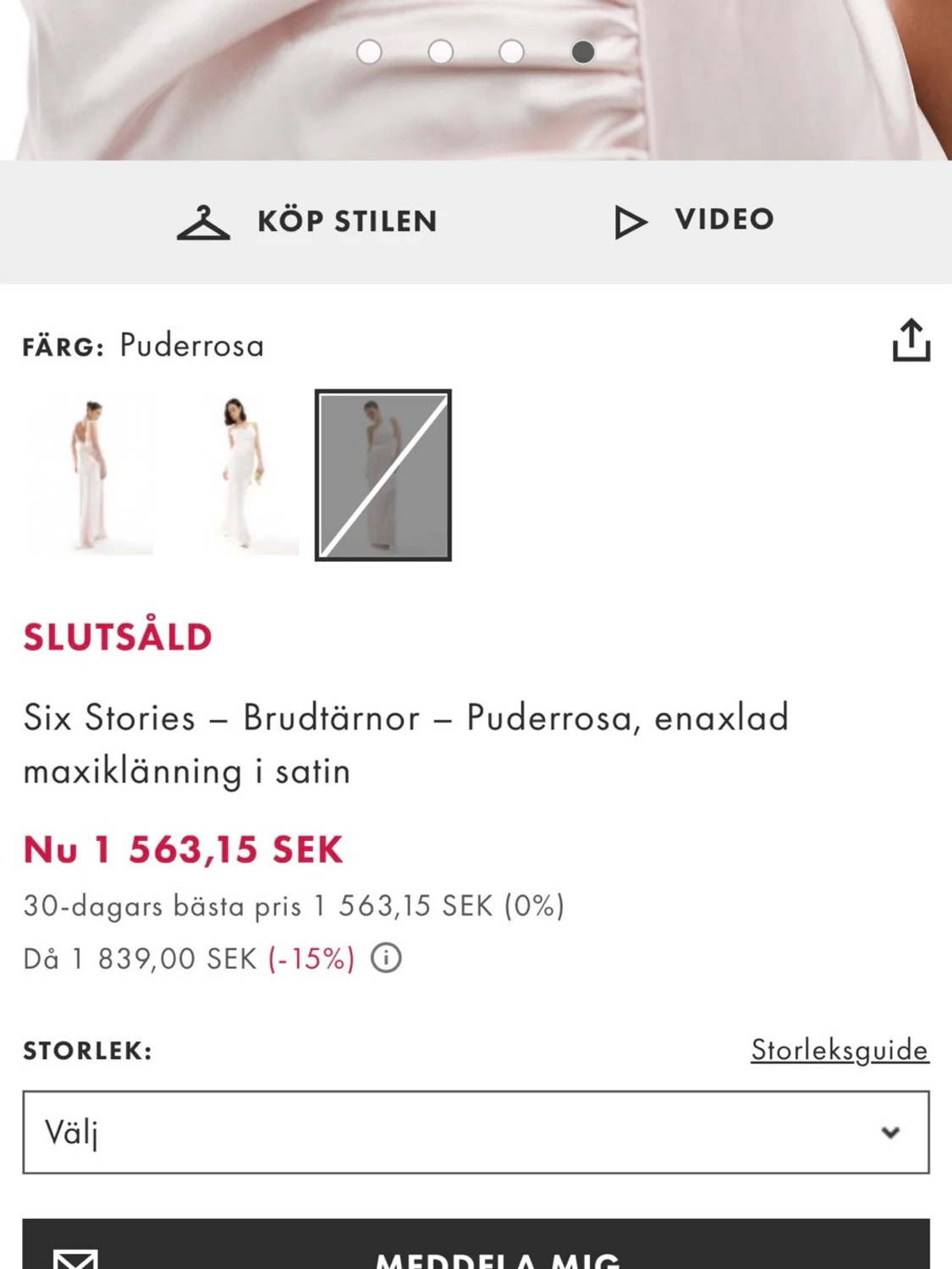 Ljus oneshoulder långklänning - 6