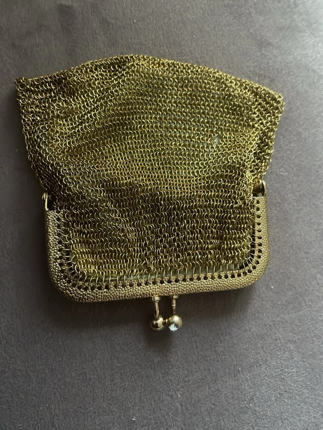 Guldig metallnät plånbok retro - 4