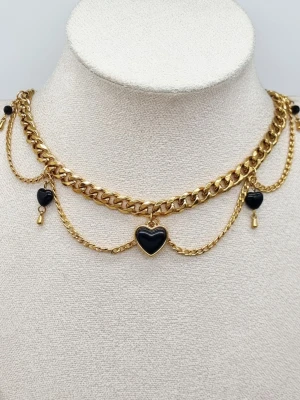 18K guldpläterat halsband - Stilfullt handgjort halsband.  Material-rostfritt stål, 18K guldpläterat 