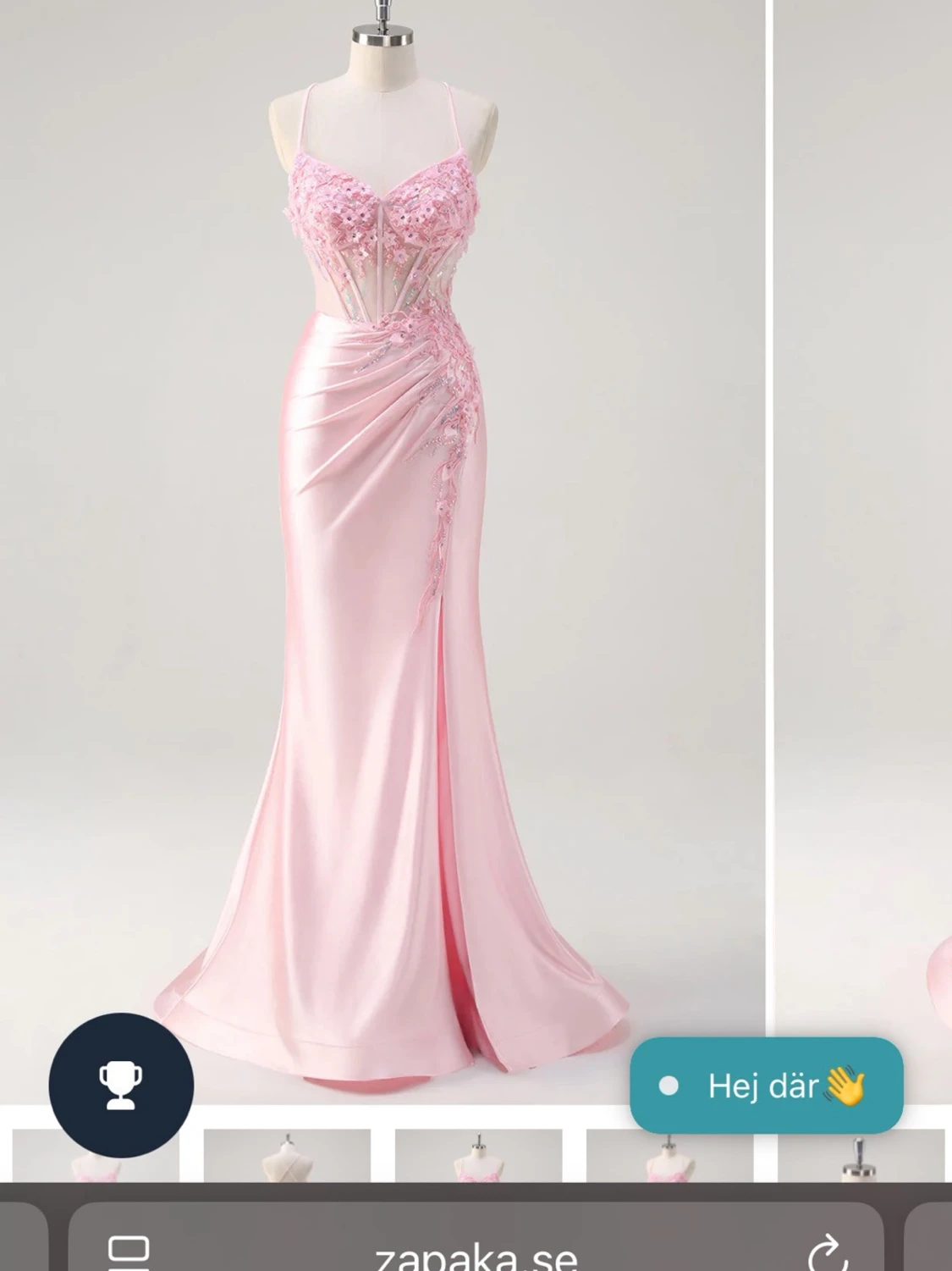 Ljusrosa balklänning 