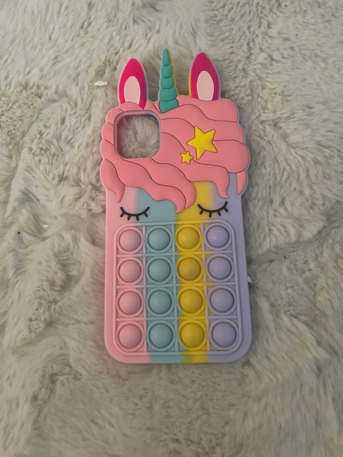 Unicorn pop it mobilskal pastell