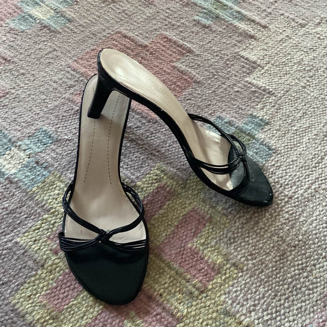 Cute leather open toe heels - 90