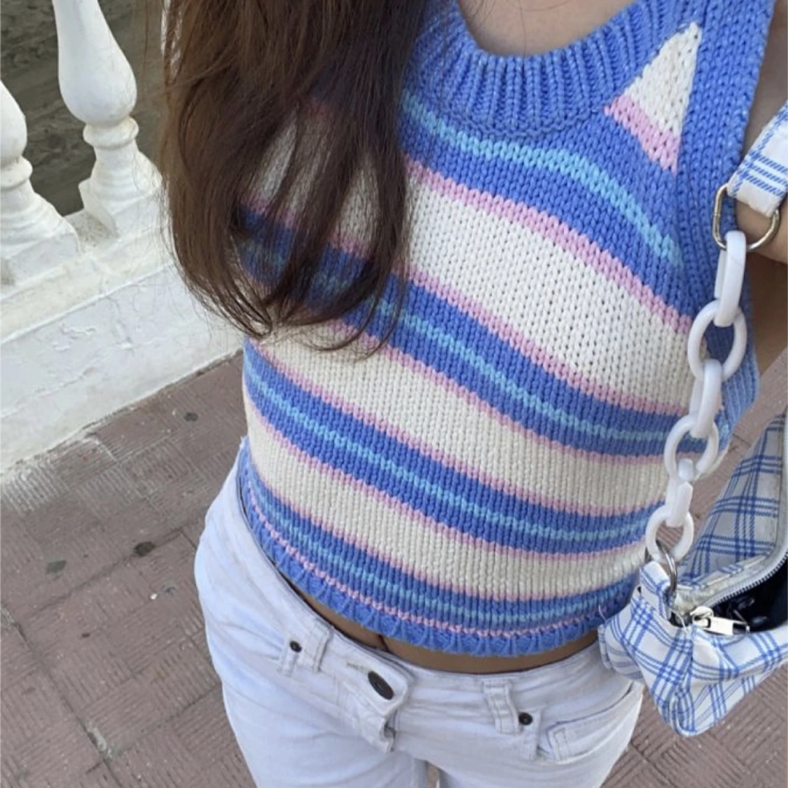 Stickad zara topp - 90