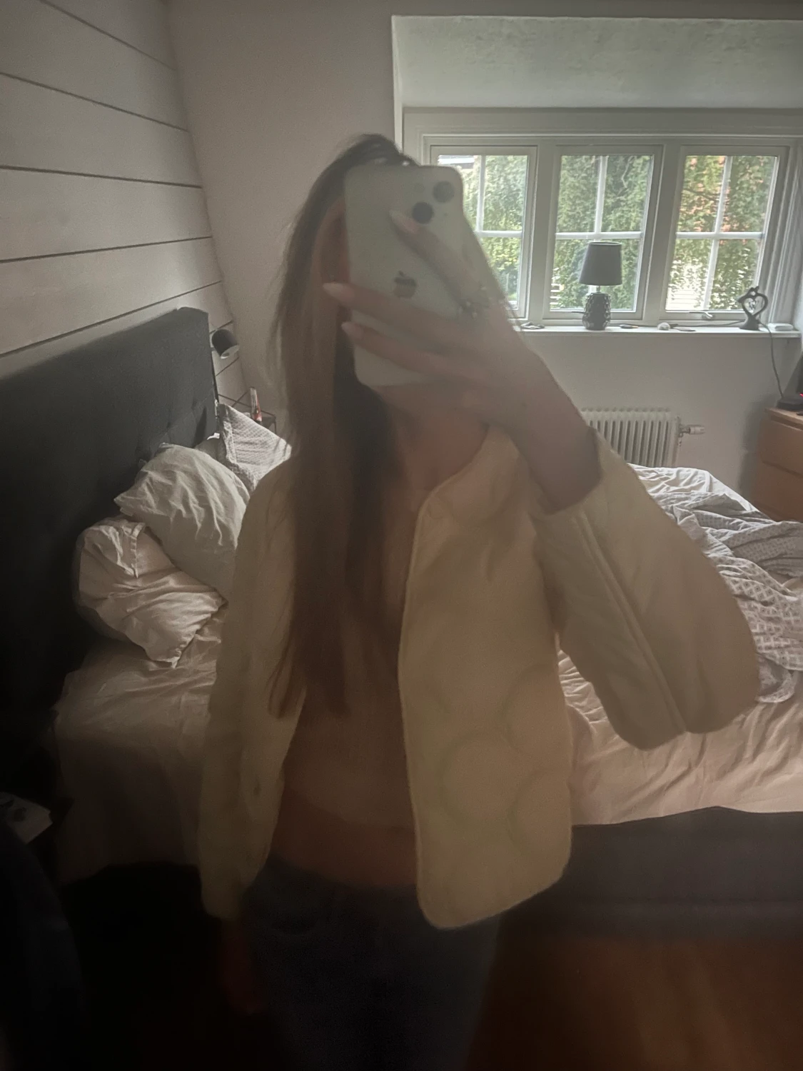 höst/vårjacka (vit/beige) - 90