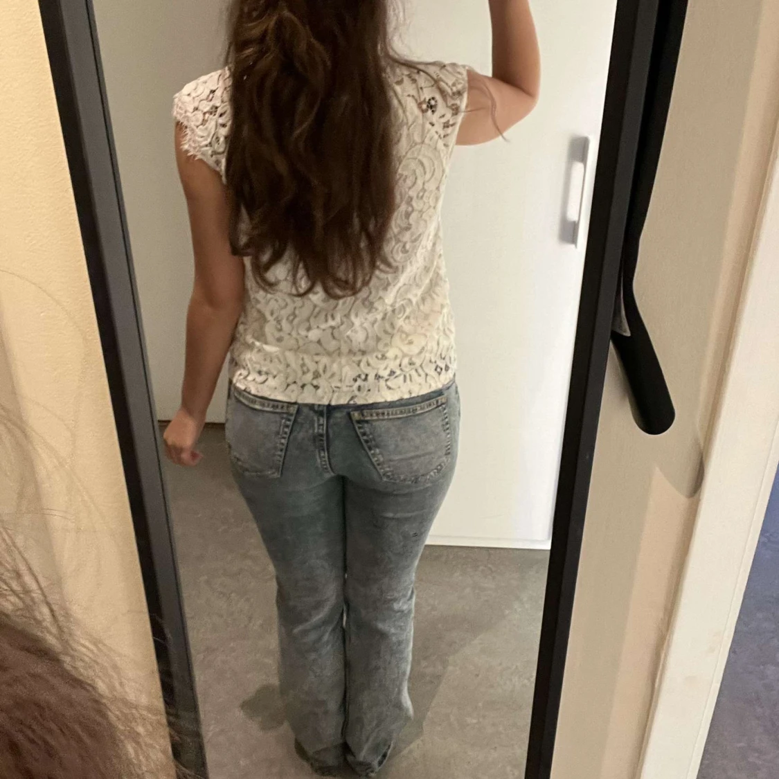 Blåa basic lågmidjade jeans 💕 - 91