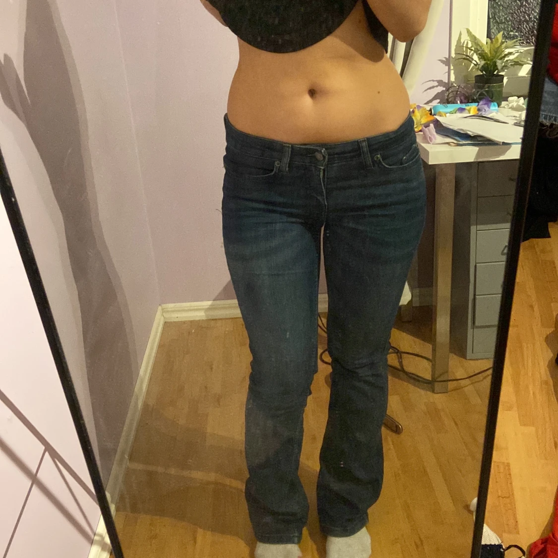 Lågmidjade bootcut jeans🥂 - 90