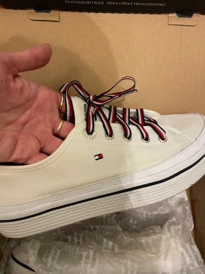 Tommy Hilfiger skor - Tygskor från Tommy Hilfiger som har använts med omsorg. Det medföljer även ett par skosnören i vitt.