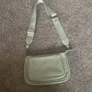 Här är en fin ljusgrön väska med band som du kan justera och ta av. Nästan aldrig använd, priset kan diskuteras💕 Från new yourker.