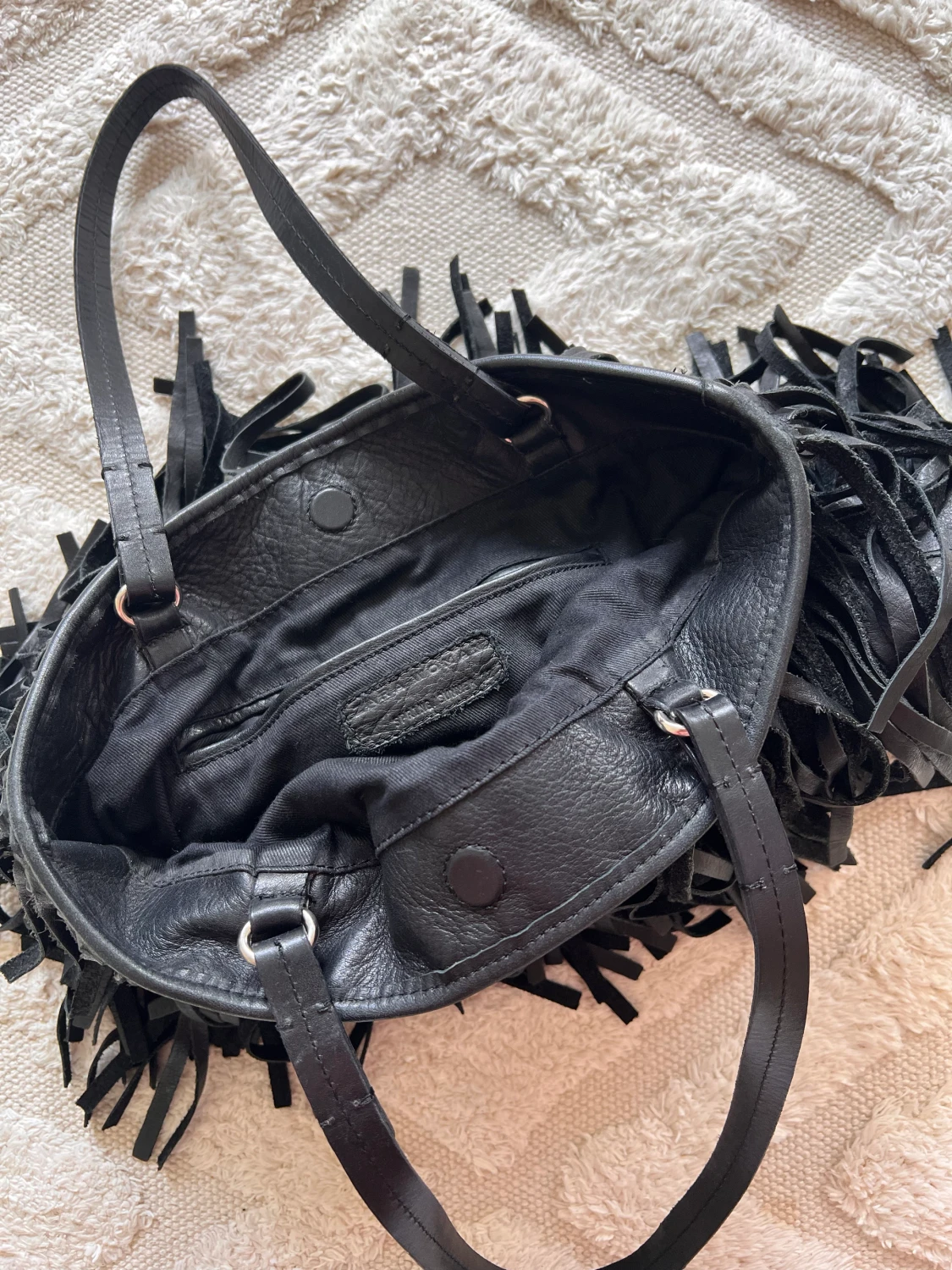 Fransväska skinnväska skinn väska fransar - 90