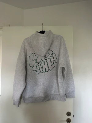 Lxa hoddie  - Använt en gång, grå med grönt tryck. En populär hoddie som är slut på deras hemsida. Hoddien är även unisex. Köpte för 690kr. Den är xl men passar också M och L beroende på hur man vill att den ska sitta!💚🤍
