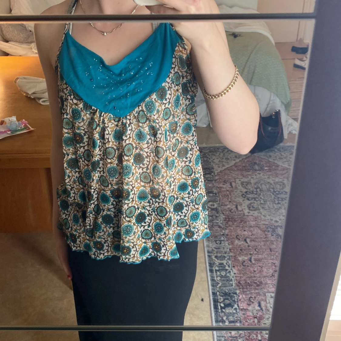 Vintage linne med låg rygg