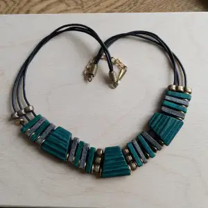 Bohemian, aztec, rustic turquoise necklace