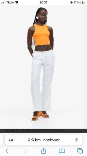 Linnebyxor  - Säljer dessa linnebyxor från hm i storlek XS, för korta för mig