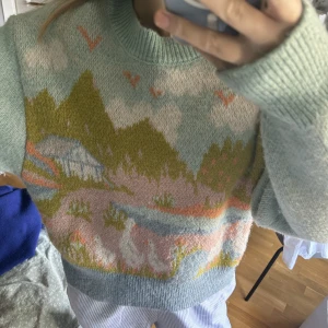 Stickad tröja med landskap  - SÅ unik och din tröja, det ut som en målning, tyvärr använder jag den inte längre men den finns inte heller längre på Zaras hemsida