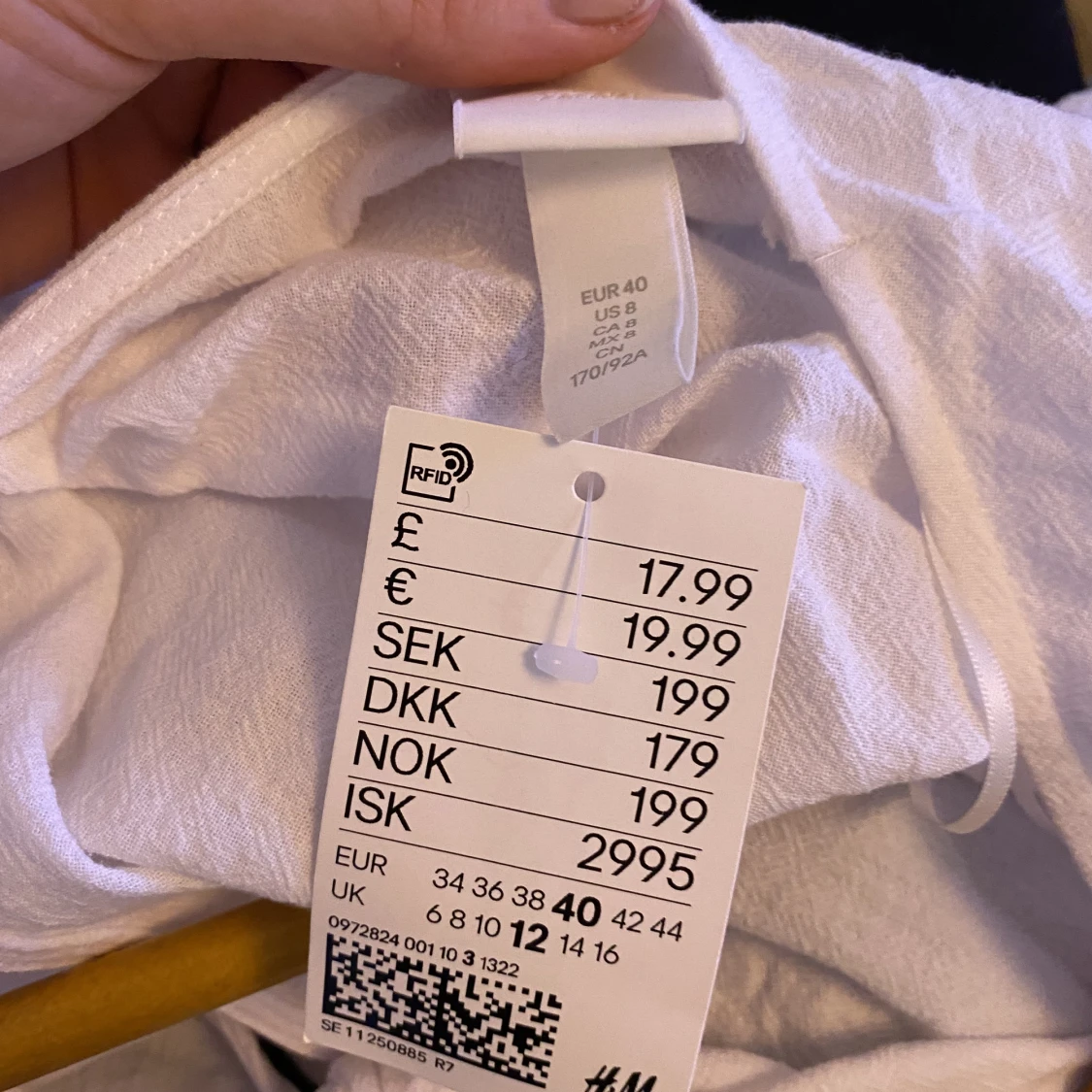 Vit tygklänning - 91