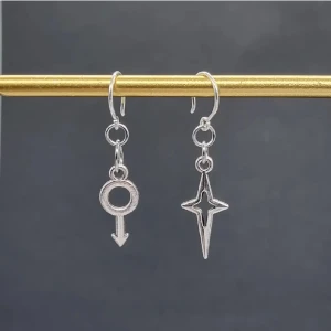 Handgjorda örhängen  - Handgjorda örhängen och originellt smycke som passar till vardag.  ●Material-  zinklegeringar. Örhängeskrokar silver (925). Nickel fri. Längd 4cm. Frakt 15kr.