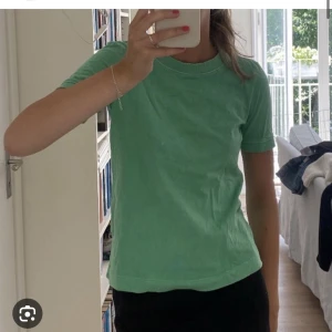 Grön zara T-shirt  - Super basic t-shit från zara som inte längre används, lånad bild skriv för egna ❤️