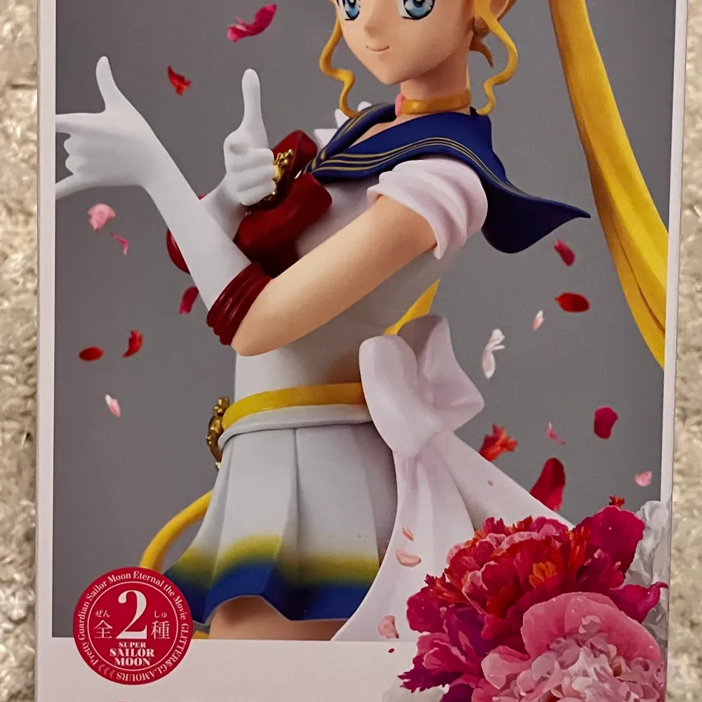 Sailor Moon Eternal Glitter & Glamours Super Sailor Moon (Rerelease) Banpresto.   Helt ny oöppnad figur.   Har köpbevis.   Kom privat vid frågor eller fler bilder. Övrigt.