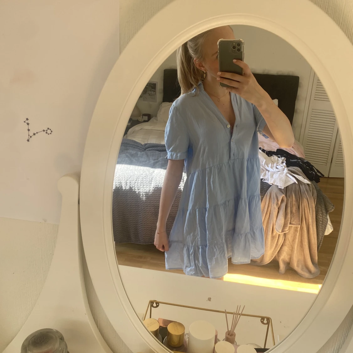 Ljusblå zara klänning - 91