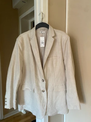 Beige linne kavaj - Oversized linne kavaj, 