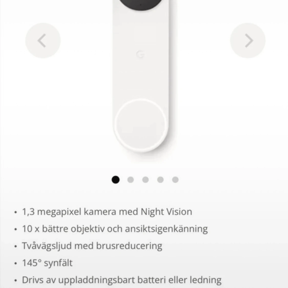 Google Doorbell - Smart dörrklocka med avancerad ansiktsigenkänningkänning - 91