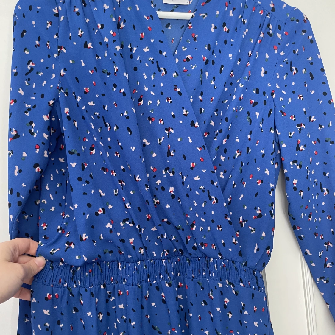 Blå långärmad midiklänning  - 91