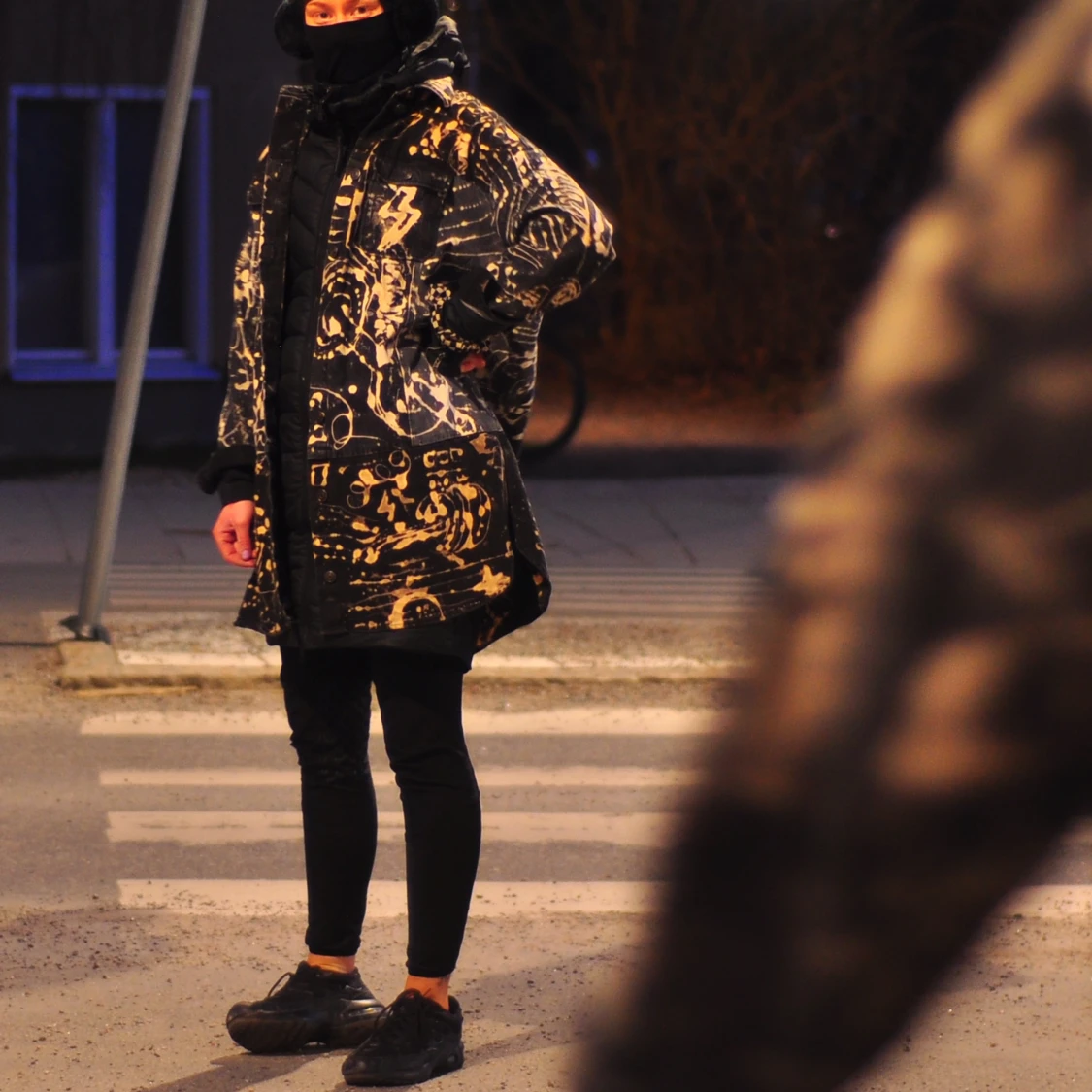 Blekt Oversized Jeansjackeskjorta med Gym-tema - 91