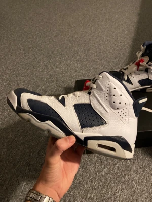 Jordan 6 storlek 44.5 - Jordan 6 i storlek 44.5. Dom är använda men fortfarande i fint skick. Original låda finns kvar.