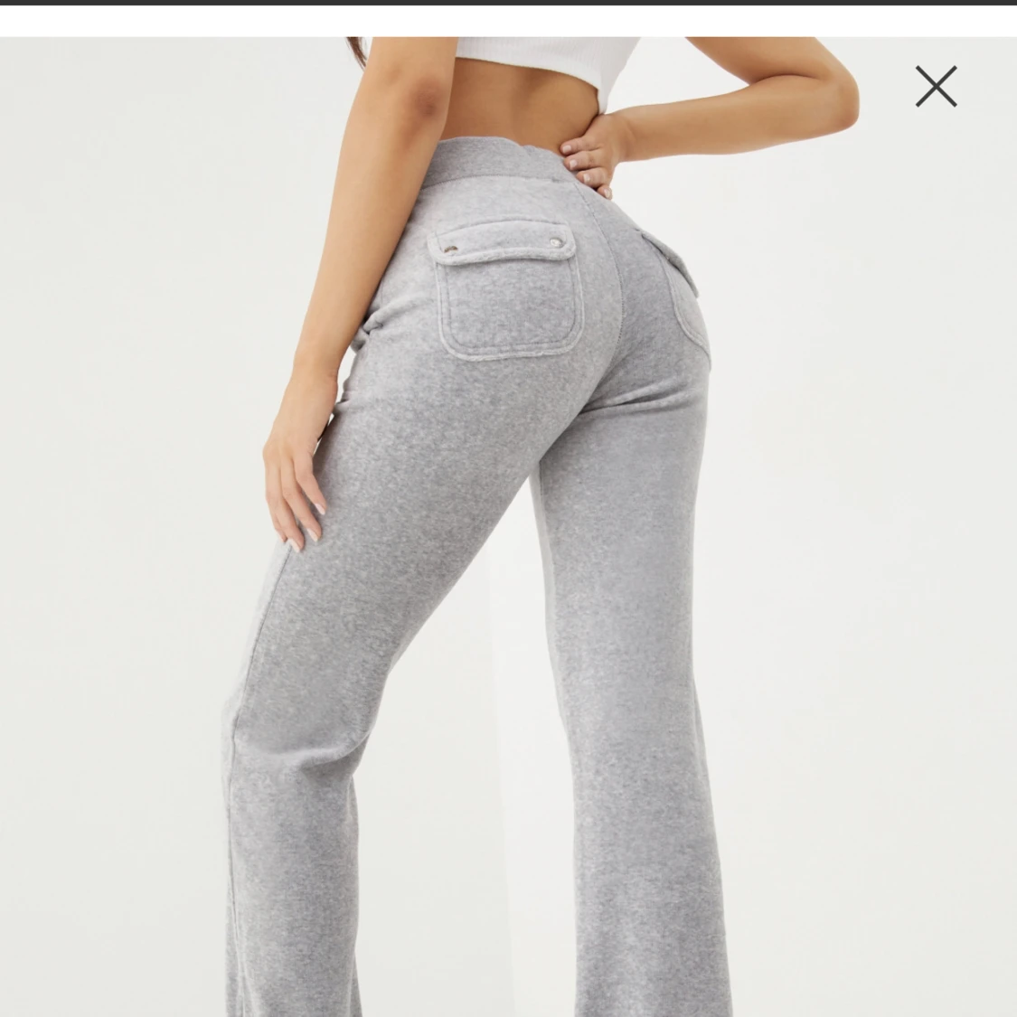 Gråa juicy byxor - 90