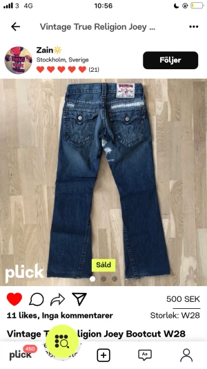 true religon jeans - asså världens snyggaste jeans jag köpte här på plick av en asschysst kille, dom passade inte riktigt mig, men dom var så snygga så det känns så sorgligt att sälja dom. 